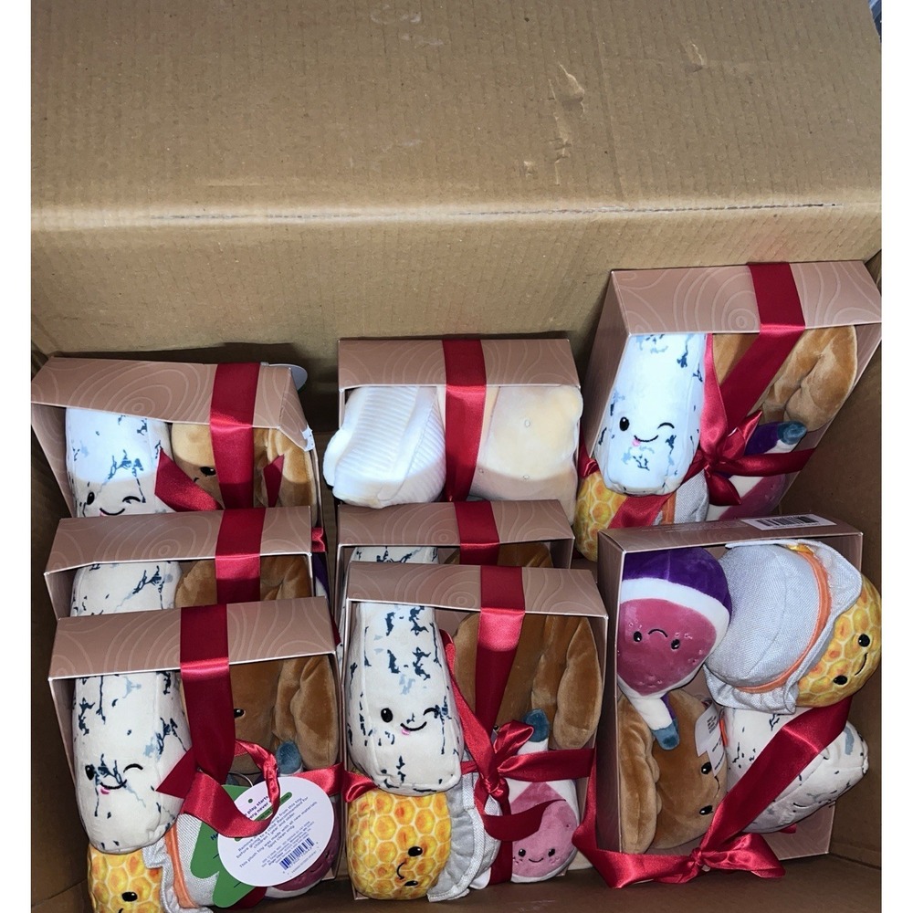 Lot Of (9) Gigglescape Charcuterie Box Set Plush Cracker Fig - Blue Cheese Honey